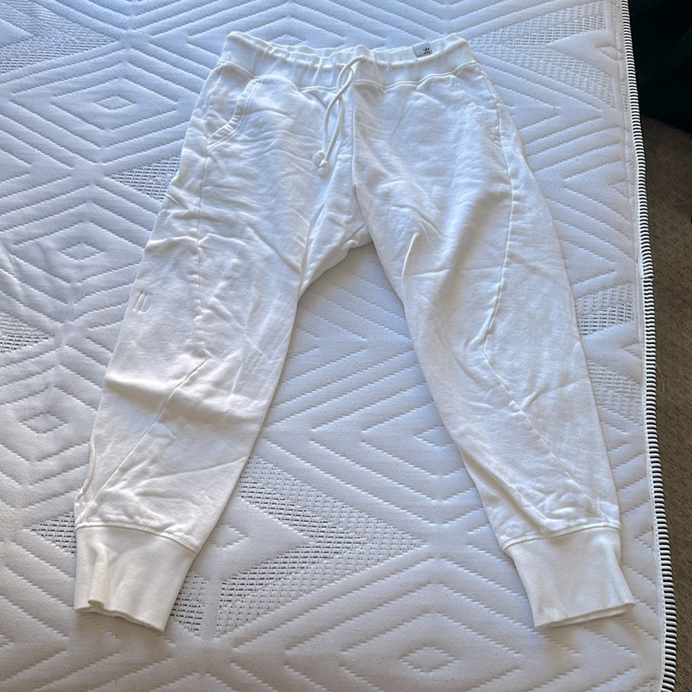 Adidas white joggers